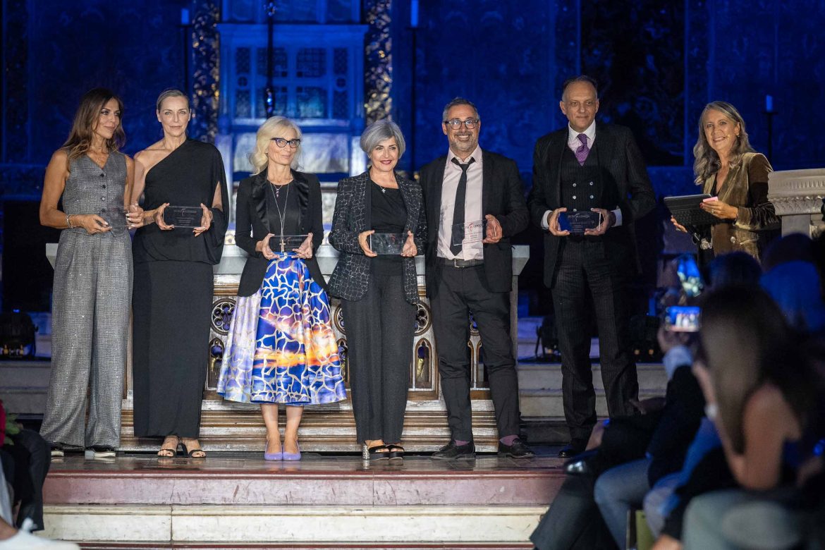 Premio RomaFashion Fabiola Sciabbarrasi_Simonetta Gianfelici_Valeria Arnaldi_Patrizia Vacalebri_Marco Landi_Luca Litrico_Cinzia Malvini